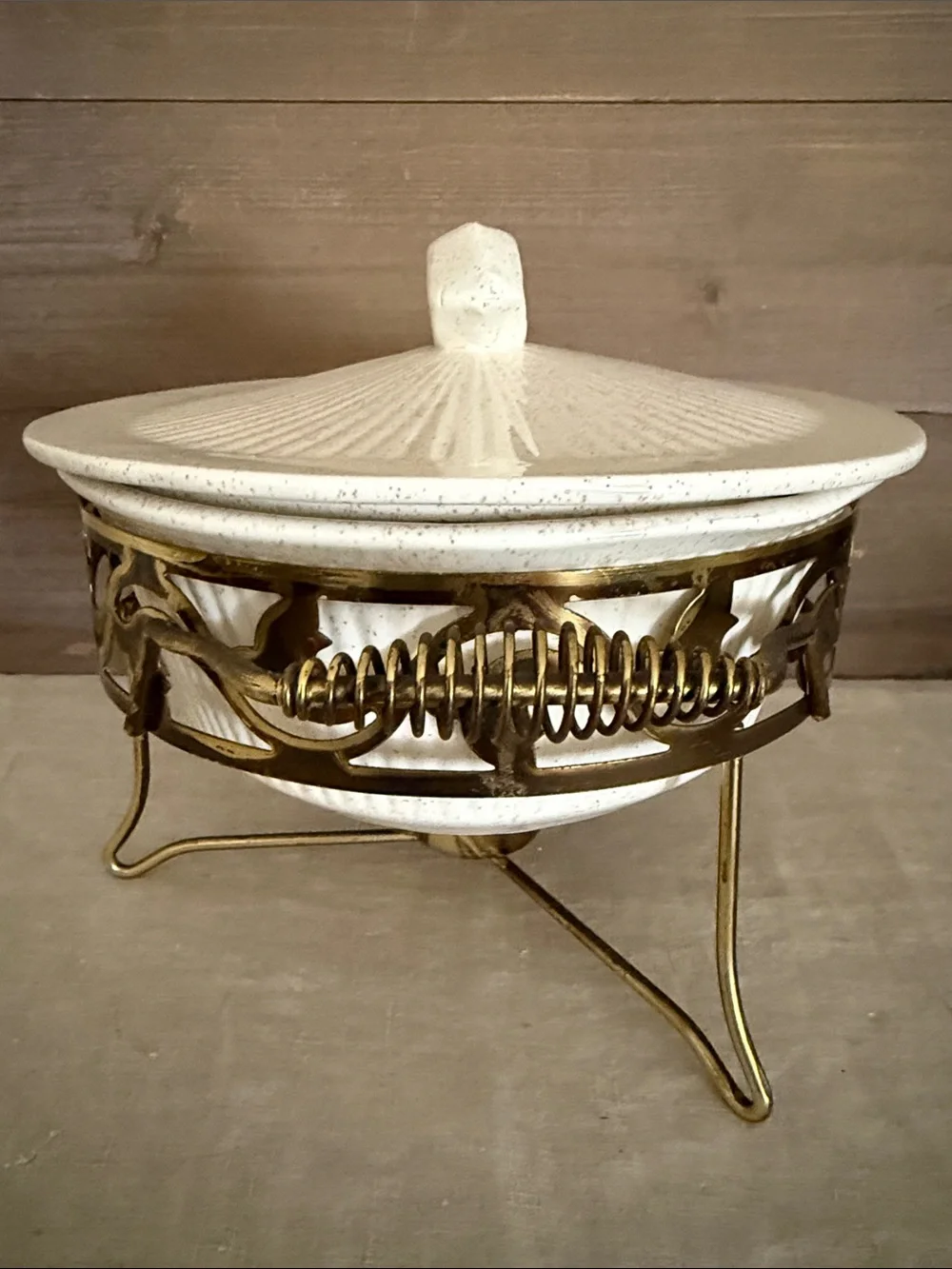 Vintage California Originals Chafing Dish 128 MCM Brass Stand